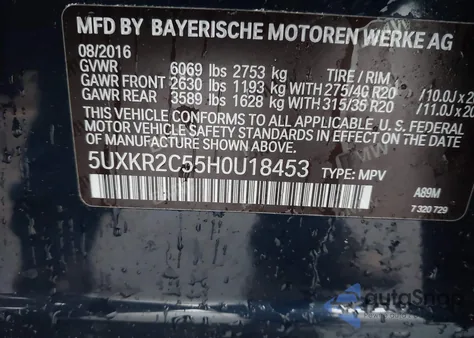 2017 BMW X5 Sdrive35I from USA, damaged, VIN 5UXKR2C55H0U18453